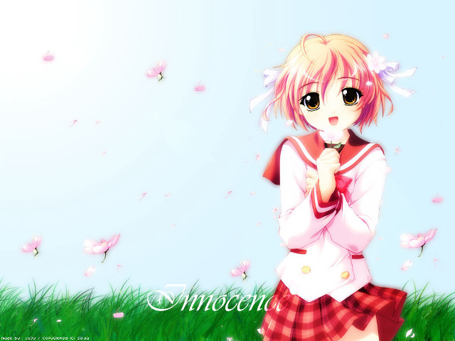 Girl flower field anime spring free wallpaper for desktop - medium preview image