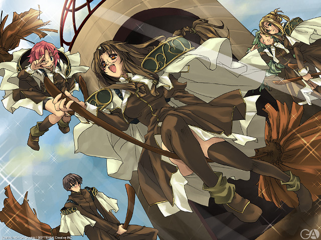 Anime flying sword bird bow free wallpaper for desktop - medium preview image