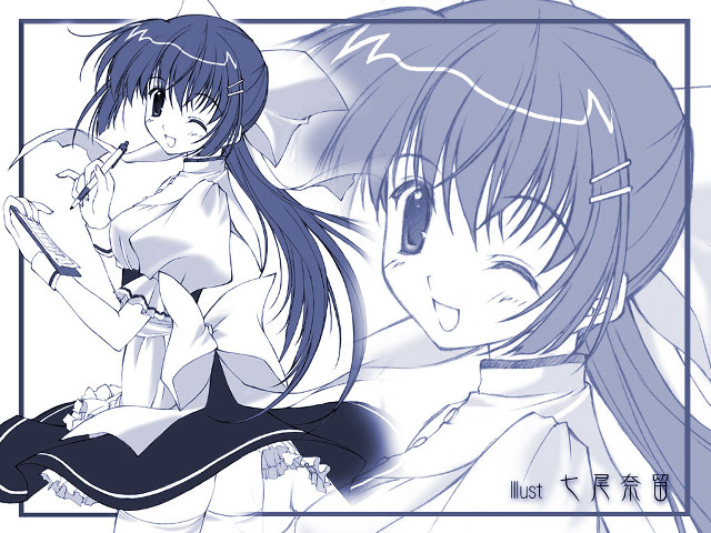 Anime couple blueeyes longhair bottles free wallpaper for desktop - medium preview image