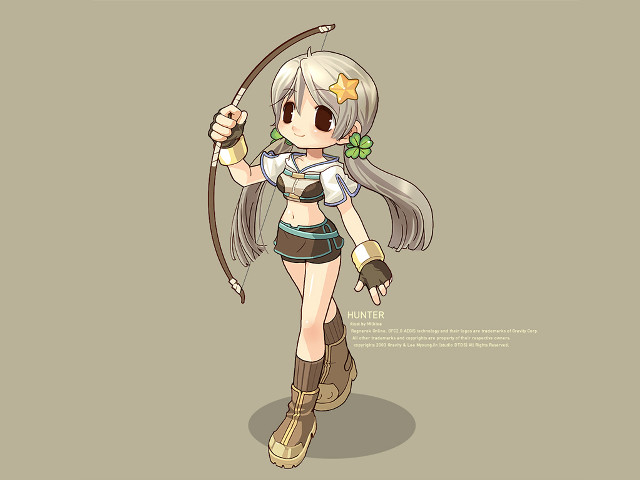 Girl bow arrow star twintails free wallpaper for desktop - medium preview image