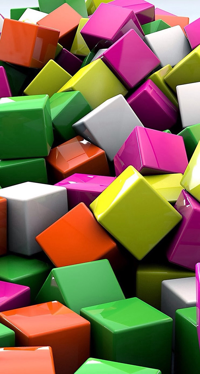 Colorful cubes pile table white free wallpaper for mobile - medium preview image