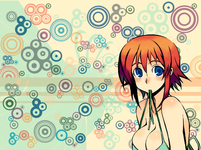 Red haired woman blue eyes #4 free wallpaper for desktop - medium preview image