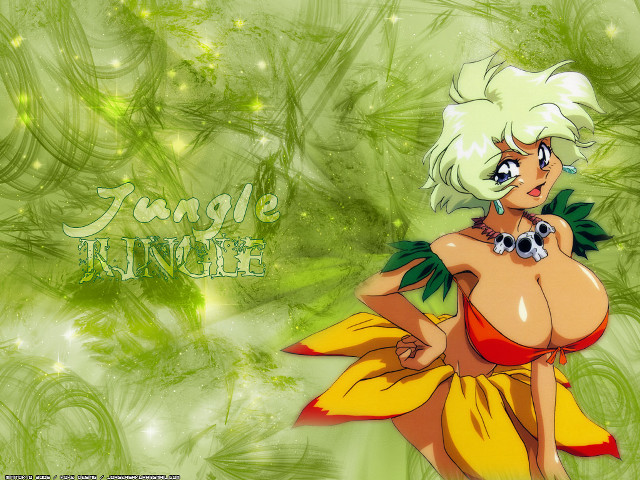 Cartoon jungle female yellow dress free wallpaper for desktop - medium preview image