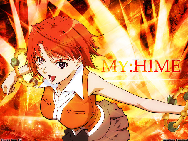 Red hair girl dancing fire free wallpaper for desktop - medium preview image