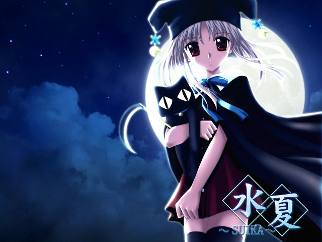 Witch girl hugging man fullmoon free wallpaper for desktop - medium preview image