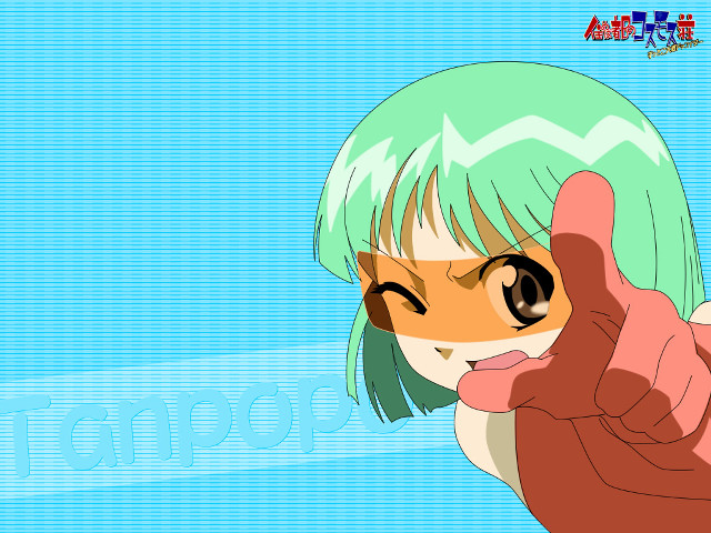 Green hair thumbs up manga free wallpaper for desktop - medium preview image