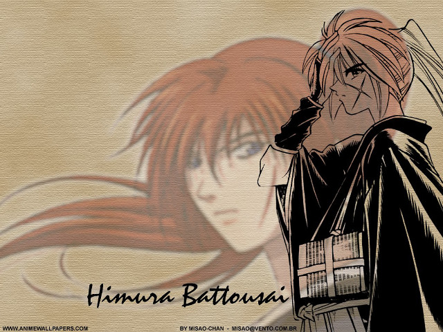 Anime character longhair blackcape redhair free wallpaper for desktop - medium preview image