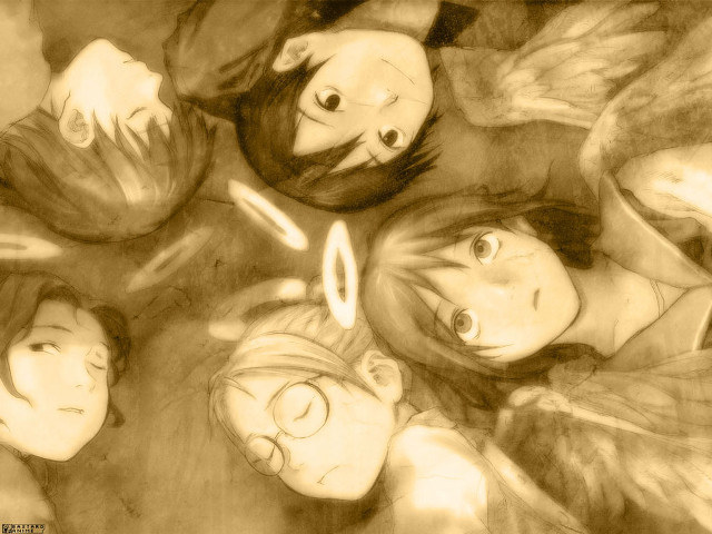 Angel wings manga girls sleeping free wallpaper for desktop - medium preview image