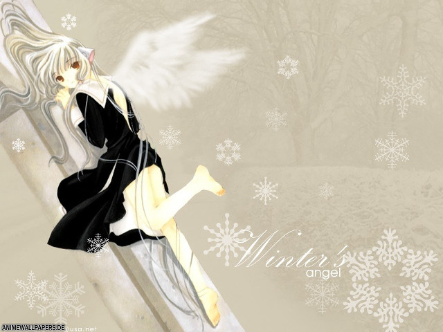 Angelic gothic anime snowflake bench free wallpaper for desktop - medium preview image