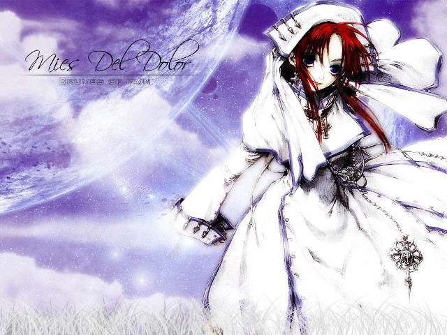 Gothic anime girl white dress free wallpaper for desktop - medium preview image