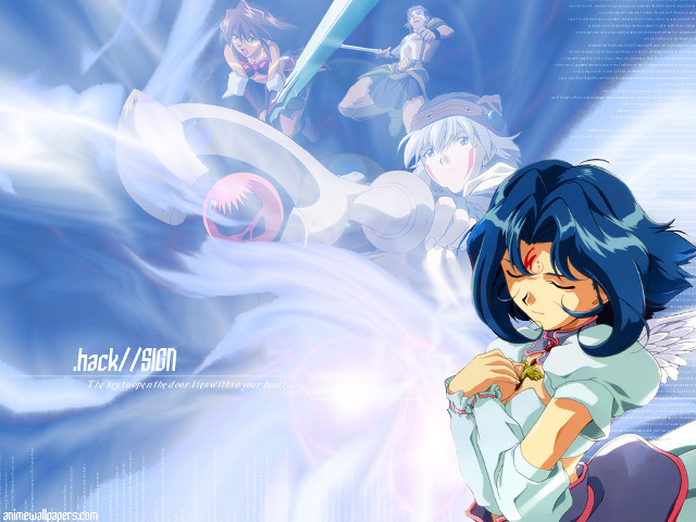 Anime girl blue hair angel #2 free wallpaper for desktop - medium preview image