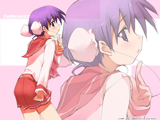 Purple haired anime girls pink free wallpaper for desktop - medium preview image