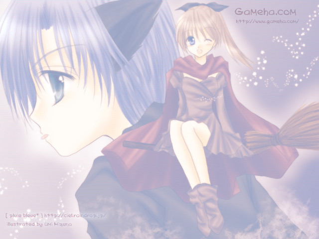 Anime girl cat ears tail free wallpaper for desktop - medium preview image