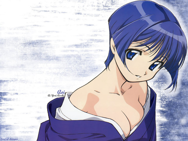 Anime blue hair blue shirt #2 free wallpaper for desktop - medium preview image