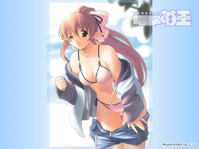 Woman bikini cat ears blue free wallpaper for desktop - medium preview image