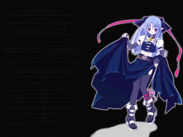 Anime bluehair longskirt sword tail free wallpaper for desktop - medium preview image