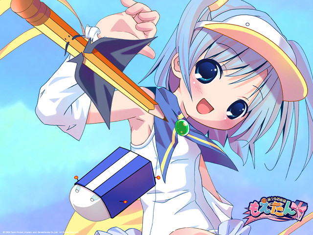 Anime character sword candy blue free wallpaper for desktop - medium preview image