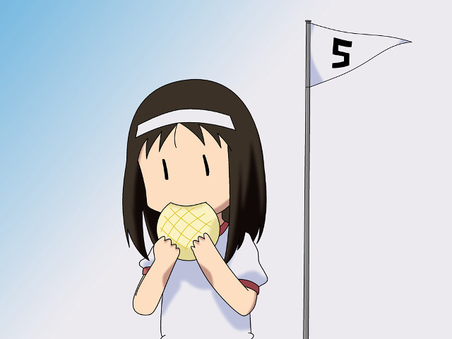 Girl eating bread flag pole free wallpaper for desktop - medium preview image