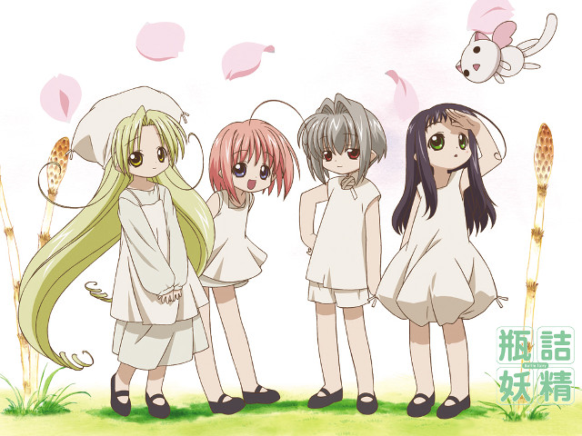 Girls bunny cherry blossoms manga free wallpaper for desktop - medium preview image