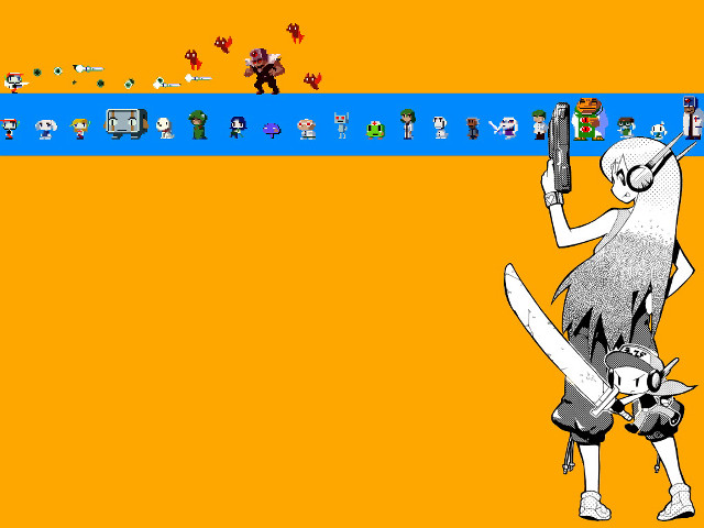 Cartoon person gun computer screen free wallpaper for desktop - medium preview image