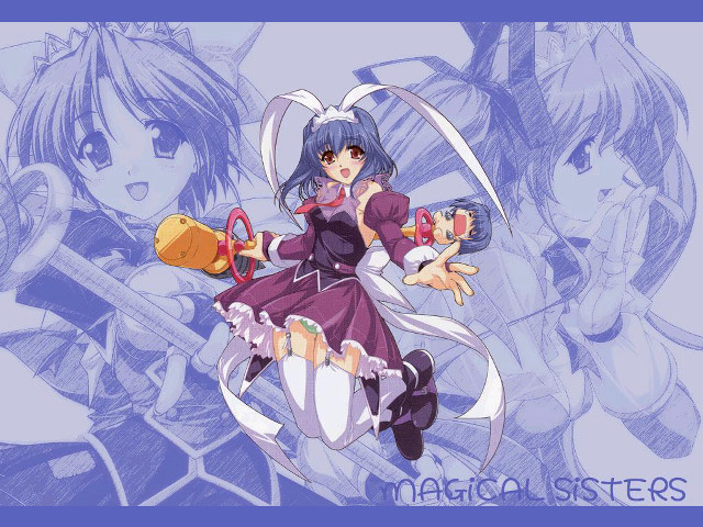 Anime bluehair sword cup magicrealism free wallpaper for desktop - medium preview image