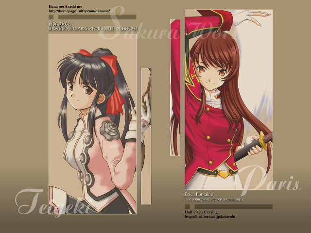 Girl red uniform white dress free wallpaper for desktop - medium preview image