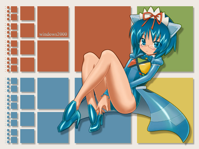 Cartoon character wall blue outfit free wallpaper for desktop - medium preview image