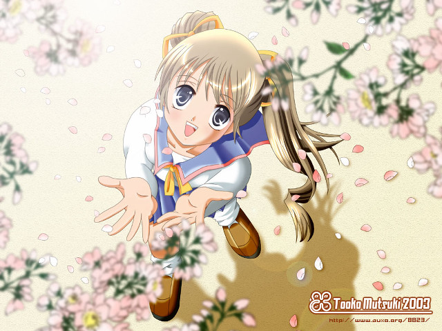 Girl ponytail flying blurry cherry free wallpaper for desktop - medium preview image