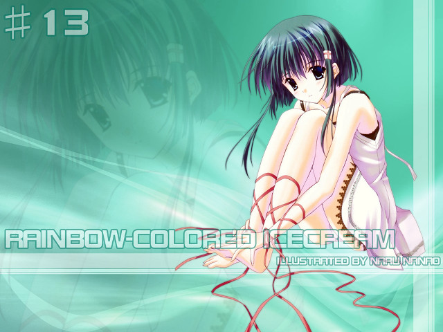 Girl white dress blue green free wallpaper for desktop - medium preview image