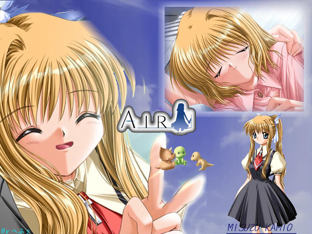 Girl blonde hair bird school free wallpaper for desktop - medium preview image