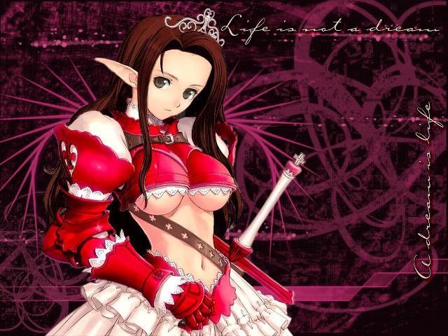 Elf sword woman purple fantasy free wallpaper for desktop - medium preview image