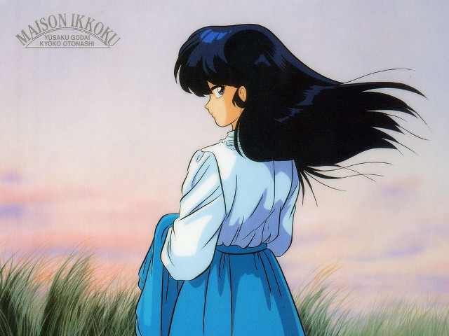 Woman black hair field sky free wallpaper for desktop - medium preview image