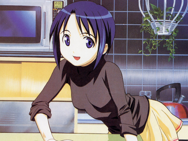 Kitchen woman black shirt skirt free wallpaper for desktop - medium preview image