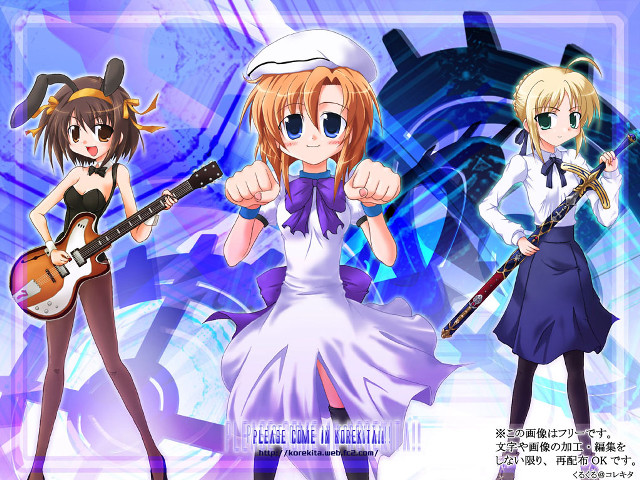 Anime girls guitars sailor haruki free wallpaper for desktop - medium preview image