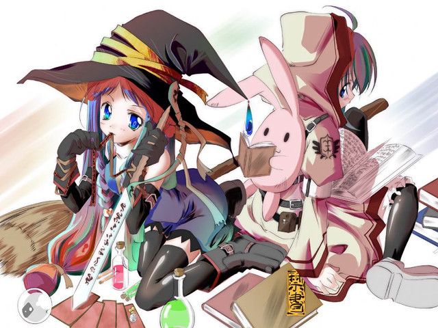 Girl rabbit costume manga witch free wallpaper for desktop - medium preview image