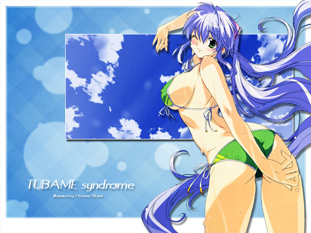 Blue bikini girl clouds stars free wallpaper for desktop - medium preview image