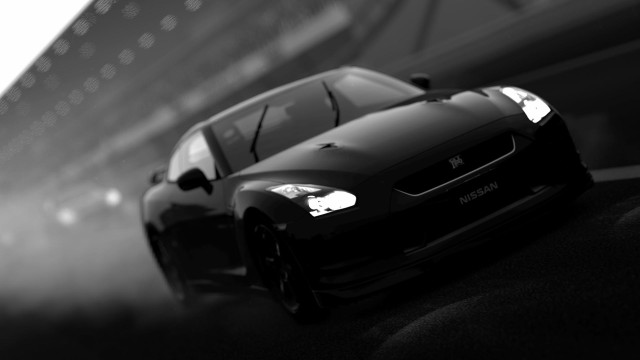 Black car driving street tall free wallpaper for desktop - medium preview image