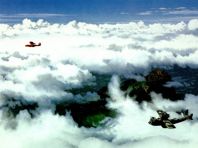 Airplanes clouds matte painting nature free wallpaper for desktop - medium preview image