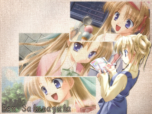 Girl ponytail reading phone anime free wallpaper for desktop - medium preview image