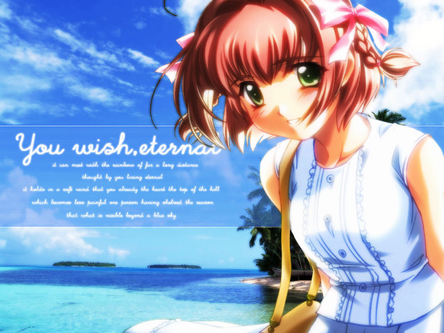 Girl beach white dress blue free wallpaper for desktop - medium preview image