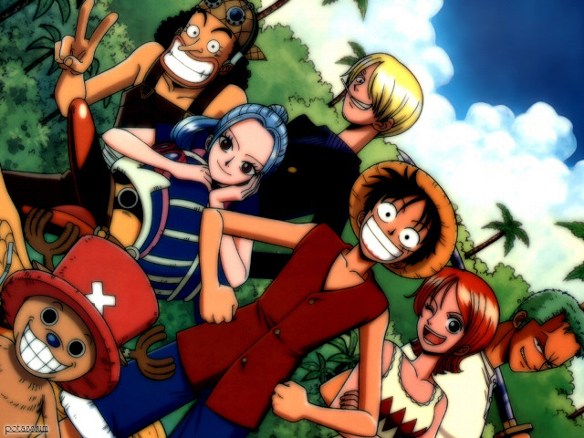 Cartoon forest group characters sky free wallpaper for desktop - medium preview image