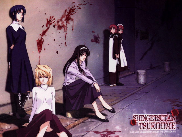 Group blood wall women knife free wallpaper for desktop - medium preview image