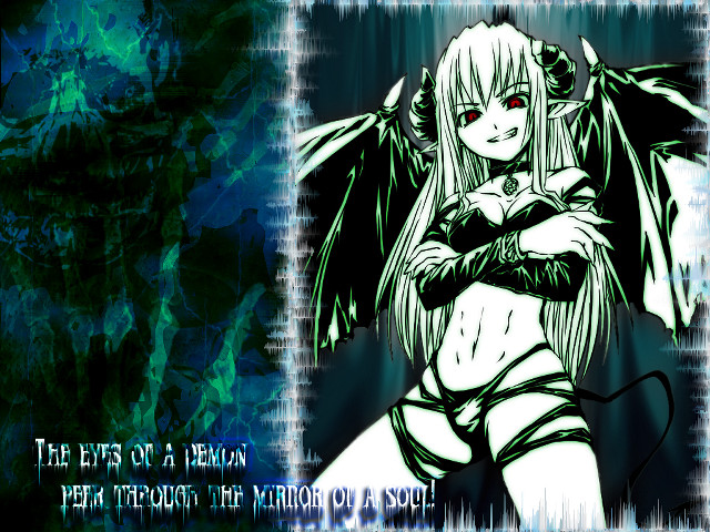 Demon girl wings horns red free wallpaper for desktop - medium preview image