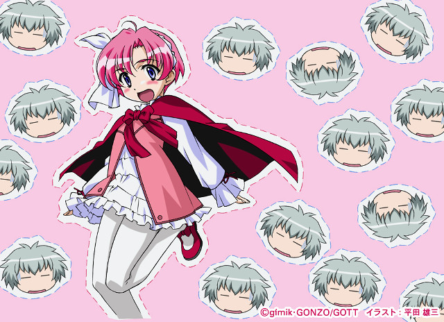 Pink hair red cape anime free wallpaper for desktop - medium preview image