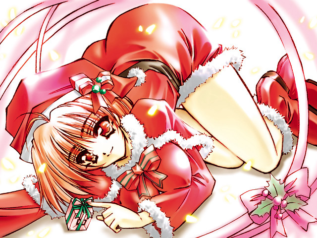 Girl santa suit christmas manga free wallpaper for desktop - medium preview image