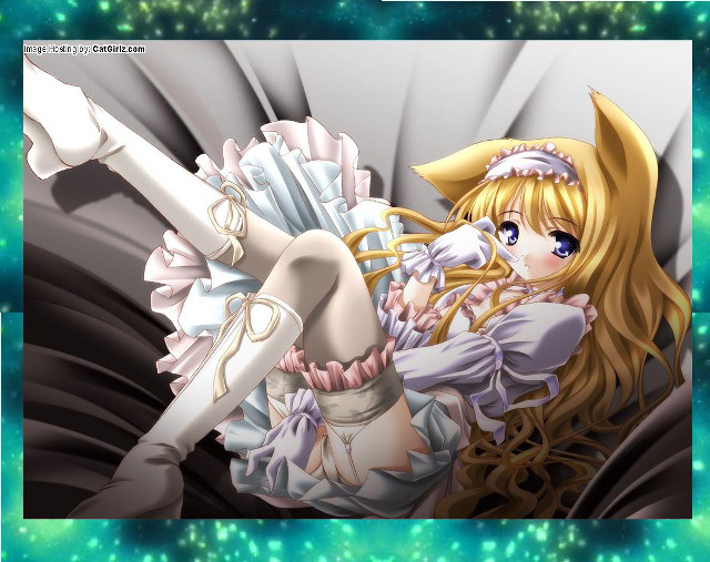 Anime girl white dress cat free wallpaper for desktop - medium preview image