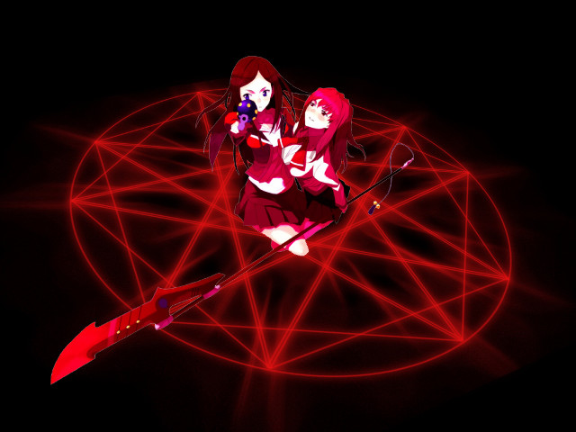 Red umbrella glowing brown hair free wallpaper for desktop - medium preview image