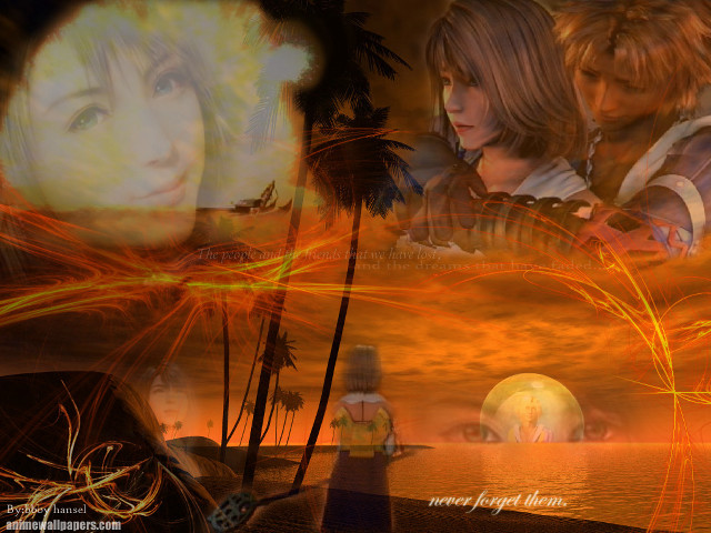 Sunset couple water magicrealism finalfantasy free wallpaper for desktop - medium preview image