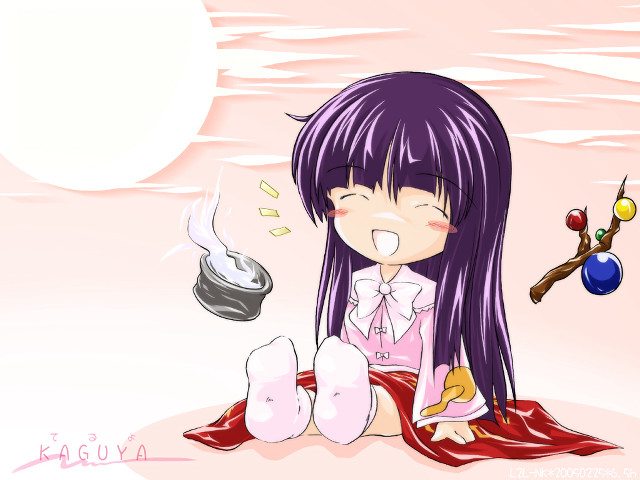 Purple haired girl coffee sitting free wallpaper for desktop - medium preview image