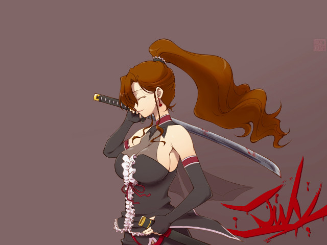 Woman sword chain neck hand free wallpaper for desktop - medium preview image